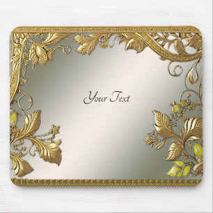 Elegantes Gold Decorative Blumenmousepad Mousepad