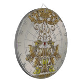 Elegantes Gold Decorative Blumenmuster Dartscheibe (Vorderseite Links)