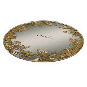 Elegantes Gold Decorative Blumenzuschnitt Schneidebrett (Ecke)