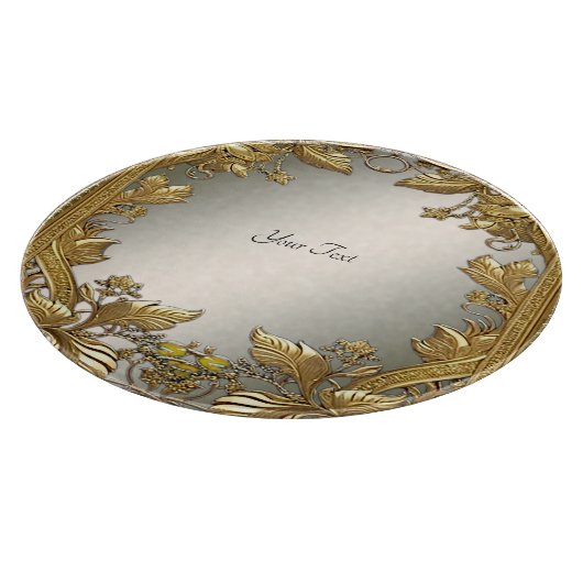 Elegantes Gold Decorative Blumenzuschnitt Schneidebrett (Ecke)