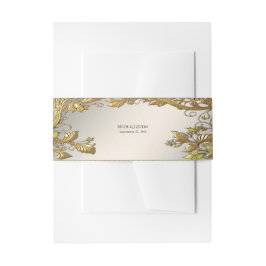 Elegantes Gold Decorative Floral Einladungsbanderole