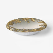 Elegantes Gold Decorative Floral Pappteller (Gewinkelt)