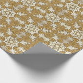 Elegantes Gold Decorative Floral Wrapping Paper Geschenkpapier (Ecke)