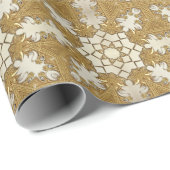 Elegantes Gold Decorative Floral Wrapping Paper Geschenkpapier (Rolleneckpunkt)