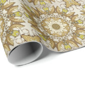 Elegantes Gold Decorative Floral Wrapping Paper Geschenkpapier (Rolleneckpunkt)