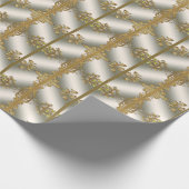 Elegantes Gold Decorative Floral Wrapping Paper Geschenkpapier (Ecke)
