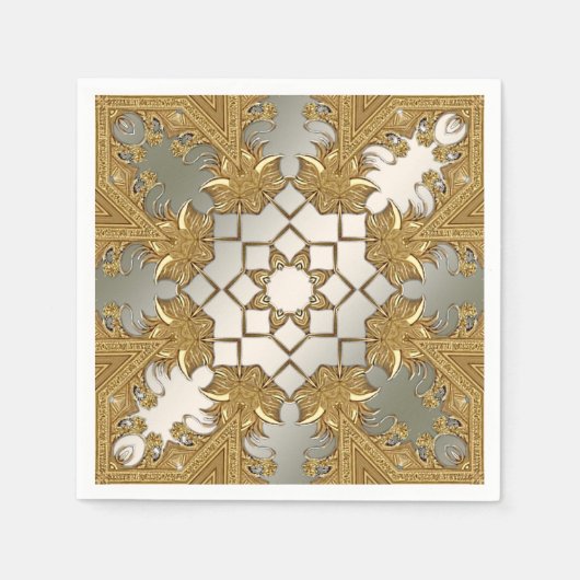 Elegantes Gold Decorative Flornadeln Serviette (Vorderseite)