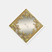 Elegantes Gold Decorative Flornadeln Serviette (Ecke)