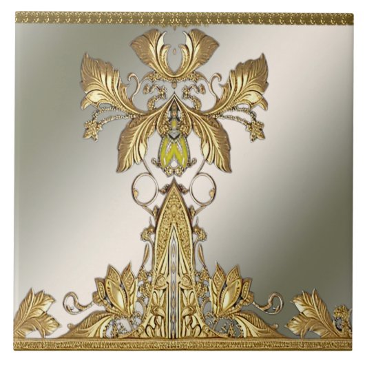 Elegantes Gold Decorative Keramik Fliese (Vorderseite)