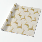 Elegantes Gold Deer Weihnachtswrapping Paper Geschenkpapier (Ungerollt)