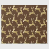 Elegantes Gold Deer Weihnachtswrapping Paper Geschenkpapier (Flach)