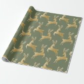 Elegantes Gold Deer Weihnachtswrapping Paper Geschenkpapier (Ungerollt)