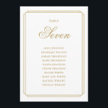 Elegantes Gold Deko Tischnummer Seating Chart<br><div class="desc">Diese eleganten vergoldeten Deko-Sitzkarten mit doppelseitiger Tischnummer eignen sich perfekt für alle Feiern. Entwickelt von Thisisnotme©</div>