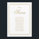 Elegantes Gold Deko Tischnummer Seating Chart<br><div class="desc">Diese eleganten vergoldeten Deko-Sitzkarten mit doppelseitiger Tischnummer eignen sich perfekt für alle Feiern. Entwickelt von Thisisnotme©</div>