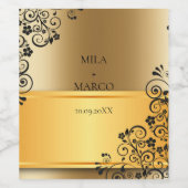 Elegantes Gold Deko Weinkeller Weinetikett (Einzelnes Label)