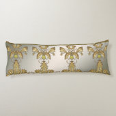 Elegantes Gold dekoratives Blumenkissen Seitenschläferkissen (Rückseite)