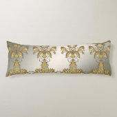 Elegantes Gold dekoratives Blumenkissen Seitenschläferkissen (Vorderseite)