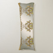 Elegantes Gold dekoratives Blumenkissen Seitenschläferkissen (Vorderseite Vertikal)