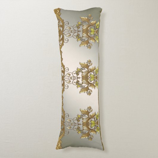 Elegantes Gold dekoratives Blumenkissen Seitenschläferkissen (Vorderseite Vertikal)