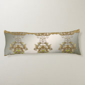 Elegantes Gold dekoratives Blumenkissen Seitenschläferkissen (Rückseite)