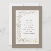 Elegantes Gold Delikate Blume Christlich Hochzeit Einladung (Rückseite)