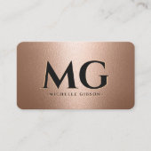 Elegantes Gold der Beruflichen Initials-Rose Visitenkarte (Vorderseite)