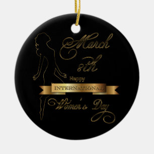 Elegantes Gold der internationalen Frauen Keramikornament