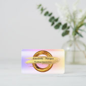 Elegantes Gold der Rose, moderne Goldring-Visitenk Visitenkarte (Stehend Vorderseite)