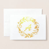 Elegantes Gold der Weihnachtsfrau Monogram Folienkarte (Vorderseite mit Umschlag)