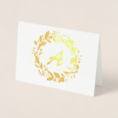 Elegantes Gold der Weihnachtsfrau Monogram Folienkarte (Vorderseite)