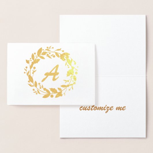 Elegantes Gold der Weihnachtsfrau Monogram Folienkarte (Anzeige)
