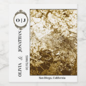 Elegantes Gold Design Hochzeitweilig-Weinlabel Weinetikett (Einzelnes Label)