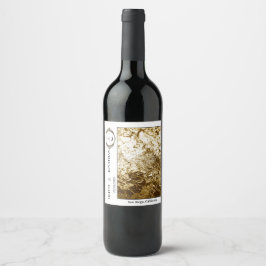 Elegantes Gold Design Hochzeitweilig-Weinlabel Weinetikett
