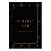 Elegantes Gold Dessertbar-Schild Tischnummer (Rückseite)