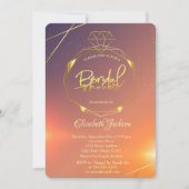 Elegantes Gold Diamond Shiny Brautparty Einladung (Vorderseite)