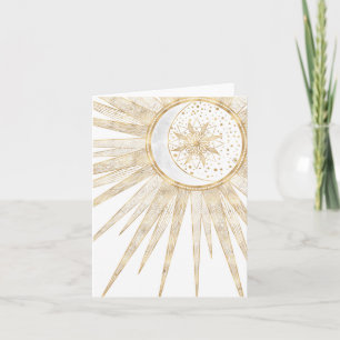 Elegantes Gold-Doodle-Sonne-Mond-Mandala-Design