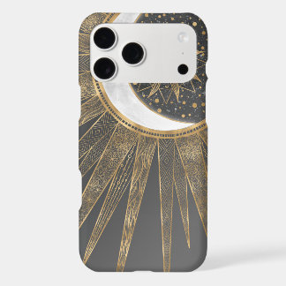 Elegantes Gold Doodles Sun Moon Mandala Design
