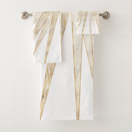 Elegantes Gold Doodles Sun Moon Mandala Design Badhandtuch Set (Insitu)