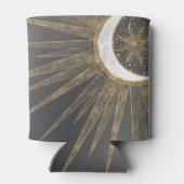 Elegantes Gold Doodles Sun Moon Mandala Design Dosenkühler (Rückseite)