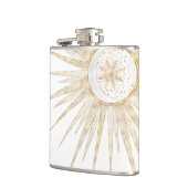 Elegantes Gold Doodles Sun Moon Mandala Design Flachmann (Links)