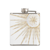 Elegantes Gold Doodles Sun Moon Mandala Design Flachmann (Rückseite)