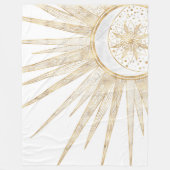 Elegantes Gold Doodles Sun Moon Mandala Design Fleecedecke (Vorderseite)
