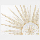 Elegantes Gold Doodles Sun Moon Mandala Design Fleecedecke (Vorderseite (Horizontal))