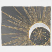 Elegantes Gold Doodles Sun Moon Mandala Design Fleecedecke (Vorderseite (Horizontal))