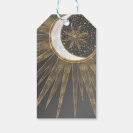 Elegantes Gold Doodles Sun Moon Mandala Design Geschenkanhänger