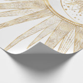 Elegantes Gold Doodles Sun Moon Mandala Design Geschenkpapier (Ecke)