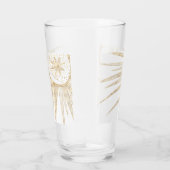 Elegantes Gold Doodles Sun Moon Mandala Design Glas (Rechts)