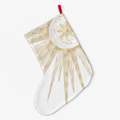 Elegantes Gold Doodles Sun Moon Mandala Design Großer Weihnachtsstrumpf (Rückseite (Hängend))