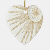 Elegantes Gold Doodles Sun Moon Mandala Design Keramik Ornament (Rechts)