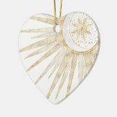 Elegantes Gold Doodles Sun Moon Mandala Design Keramik Ornament (Links)